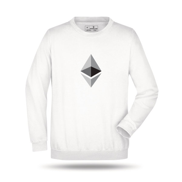 Ethereum Organic Logo Crewneck  - white