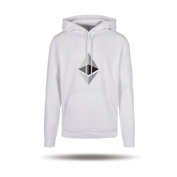 Ethereum Organic Logo Hoodie - white